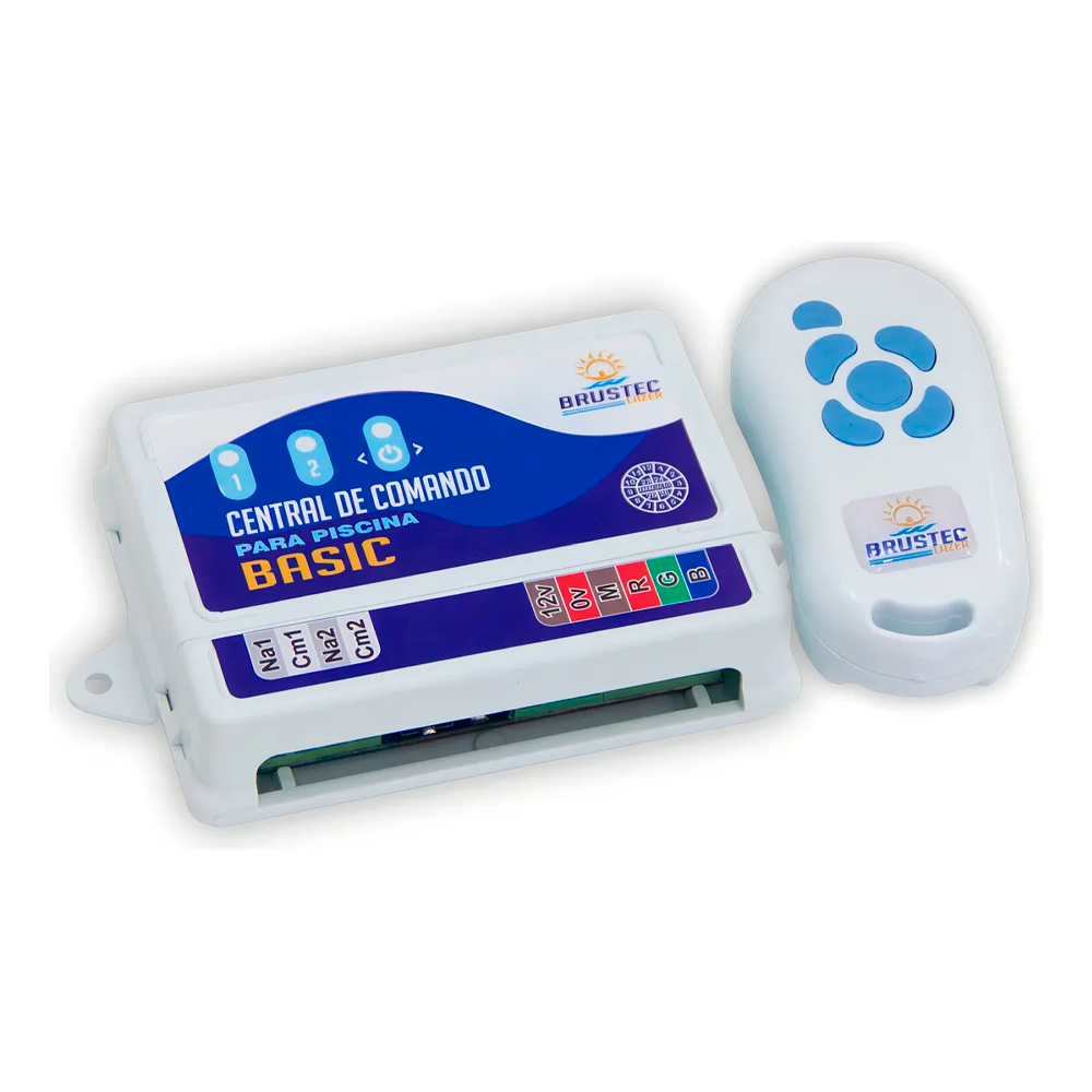 Central Comando Para Piscinas Basic C/ 2 Saida Auxiliares Luz Rgb