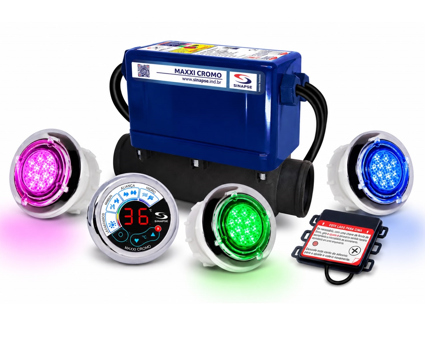 Aquecedor Banheira Sinapse Maxxi Cromo - 3 - 8000w / 220v com 3 pontos